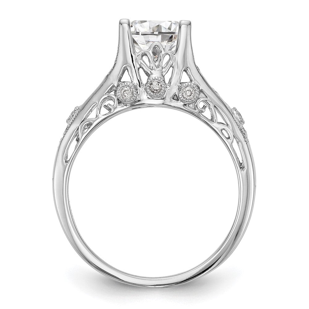 14K Weißgold Verlobungsring mit simuliertem Diamanten