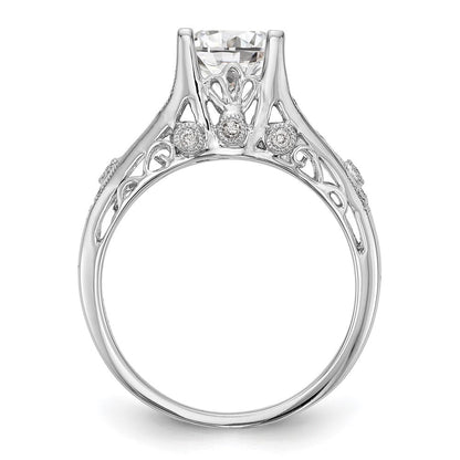 14K Weißgold Verlobungsring mit simuliertem Diamanten