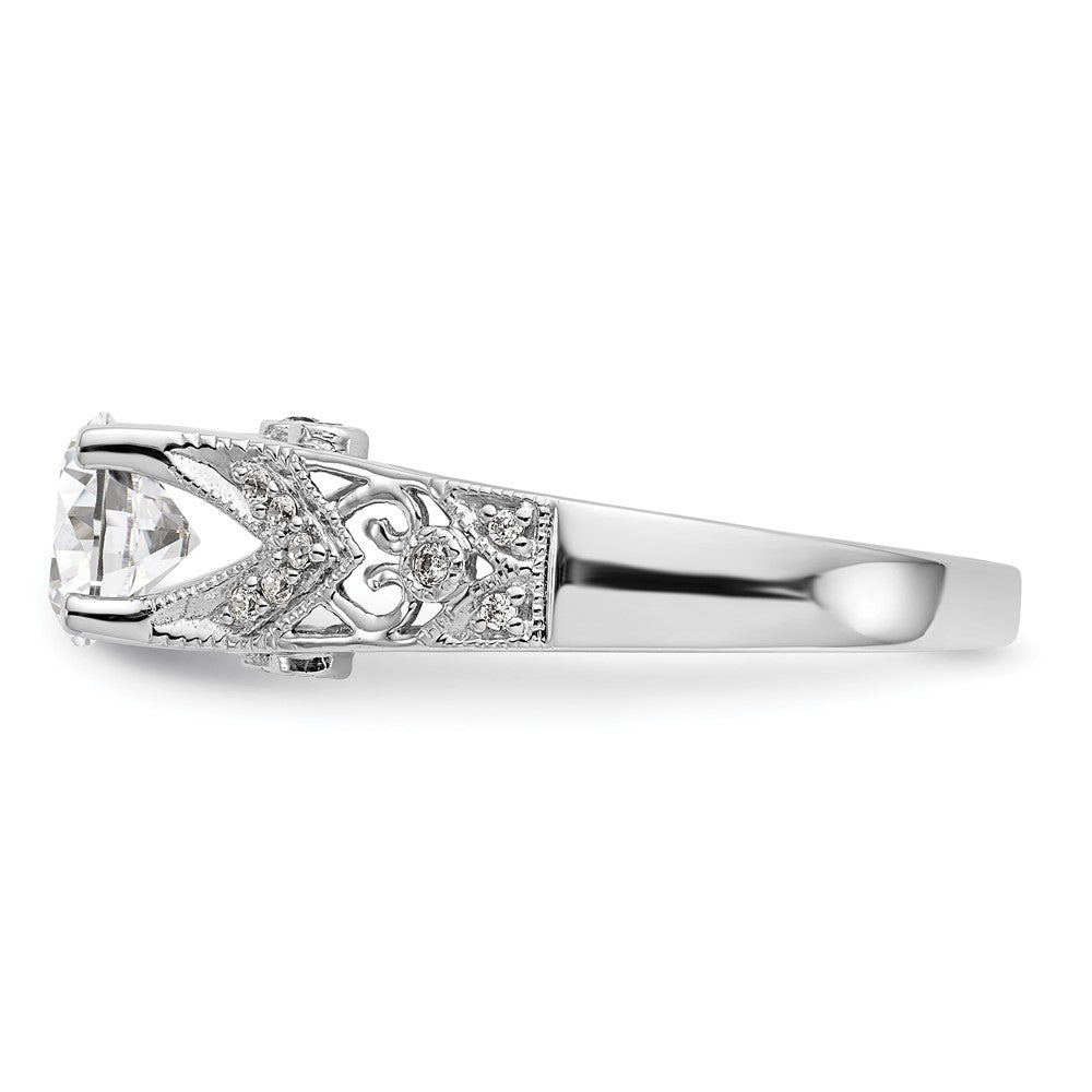 14K Weißgold Verlobungsring mit simuliertem Diamanten