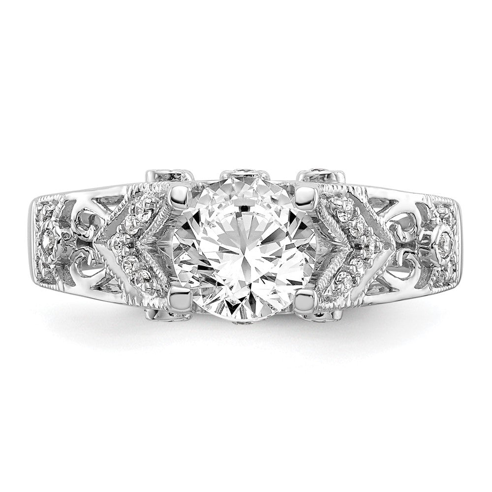 14K Weißgold Verlobungsring mit simuliertem Diamanten