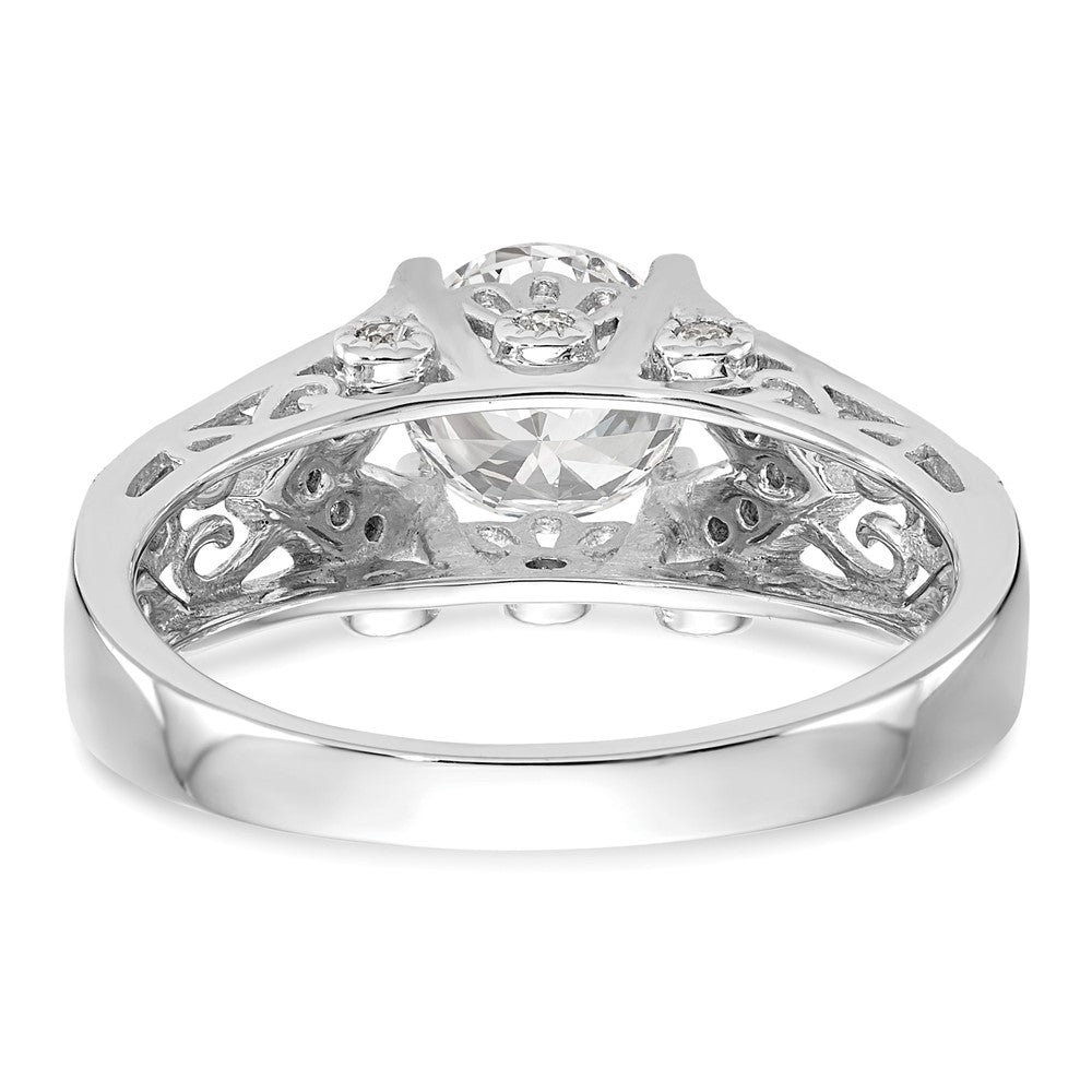 14K Weißgold Verlobungsring mit simuliertem Diamanten