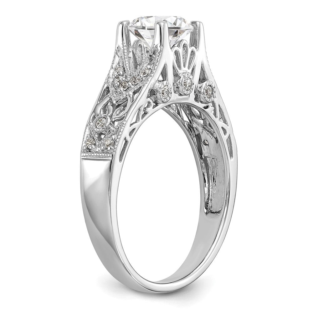 14K Weißgold Verlobungsring mit simuliertem Diamanten