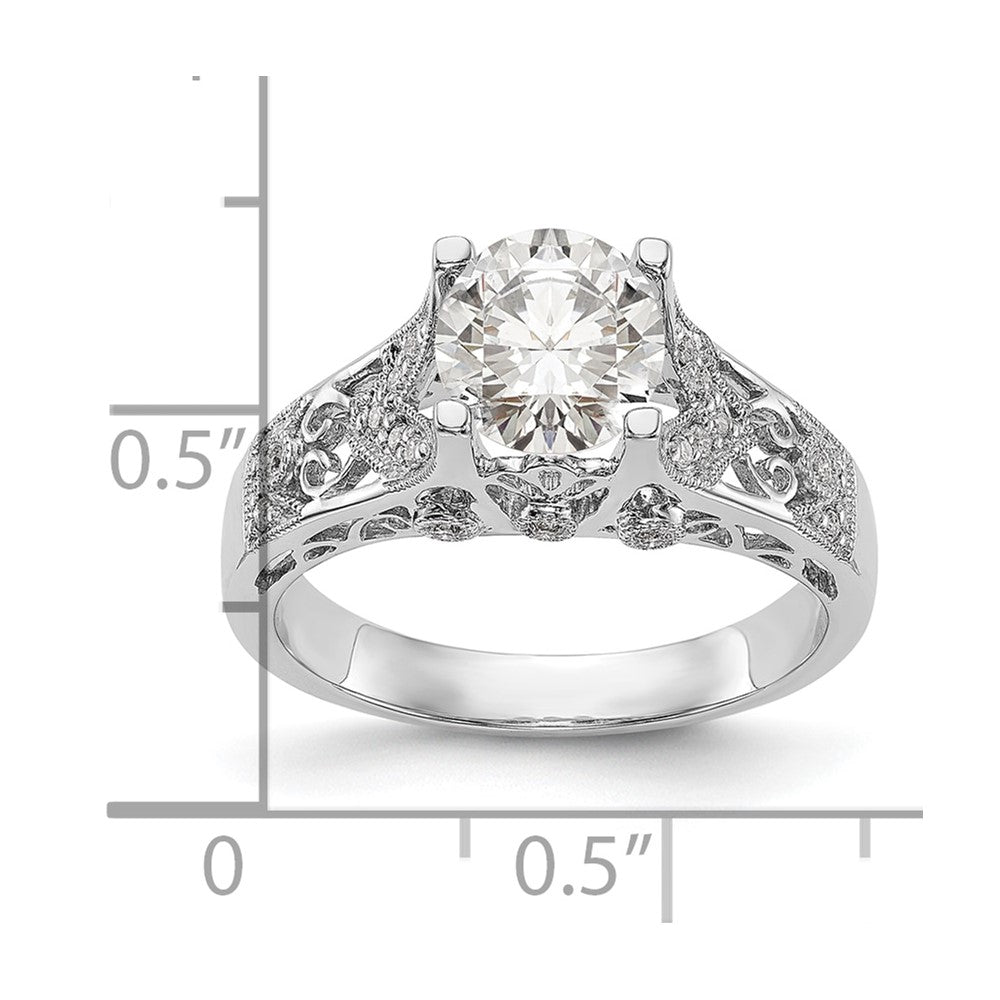 14K Weißgold Verlobungsring mit simuliertem Diamanten