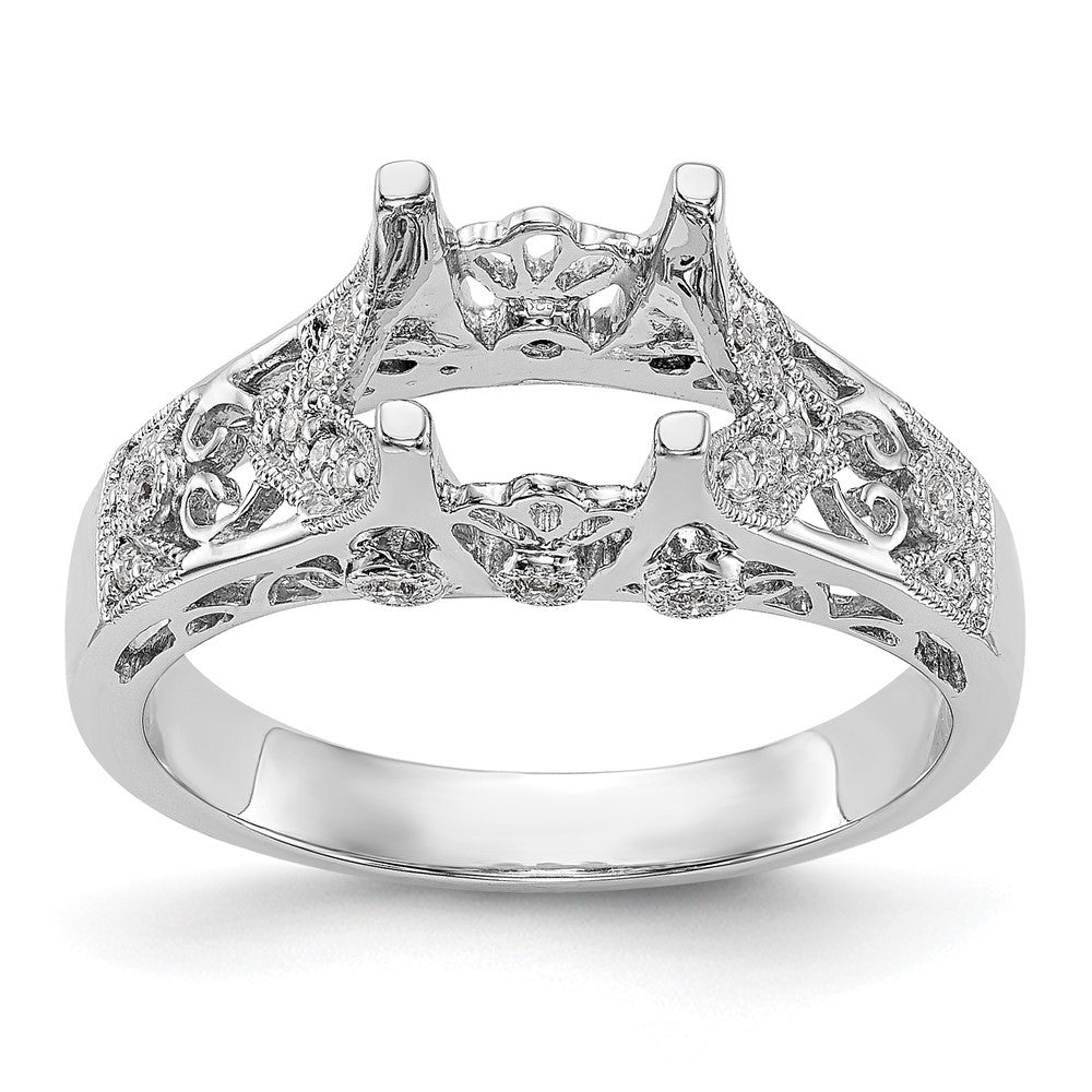 14K Weißgold Verlobungsring mit simuliertem Diamanten
