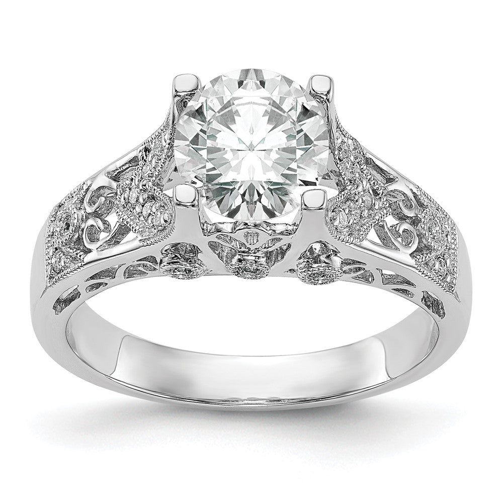 14K Weißgold Verlobungsring mit simuliertem Diamanten