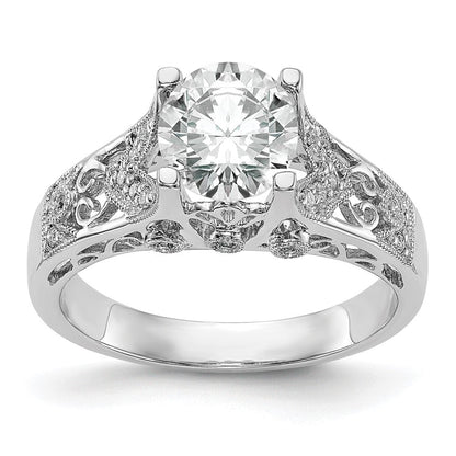 14K Weißgold Verlobungsring mit simuliertem Diamanten