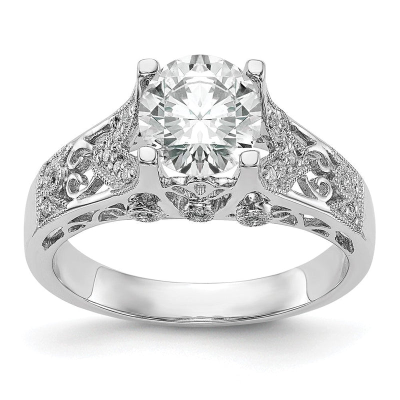 14K Weißgold Verlobungsring mit simuliertem Diamanten