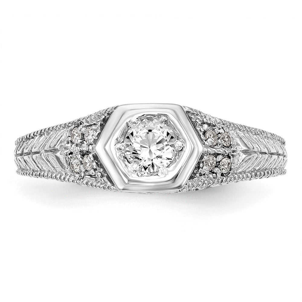14K Weißgold 0,2 ct. Laborgezüchteter Diamant VS/SI+ G+ Rund Shared-Prong-Fassung Verlobungsring