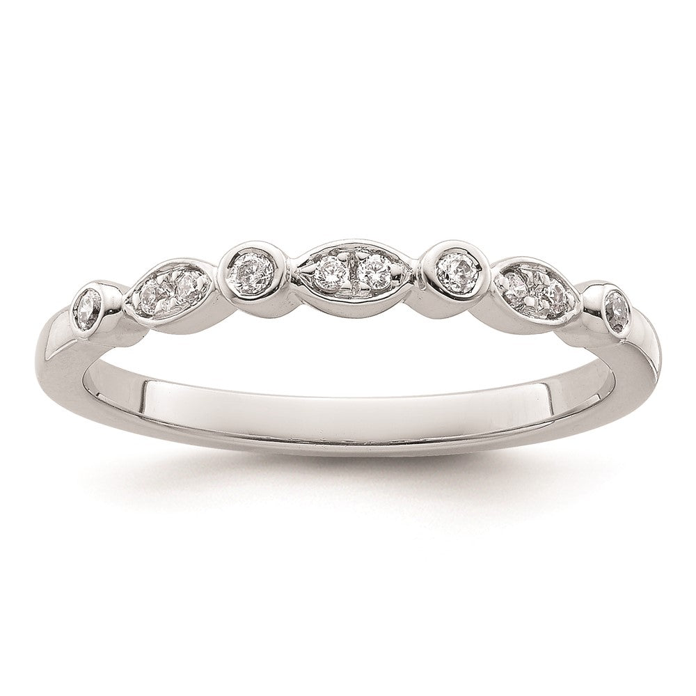 Ehering aus 14K Weißgold mit natürlichen Diamanten