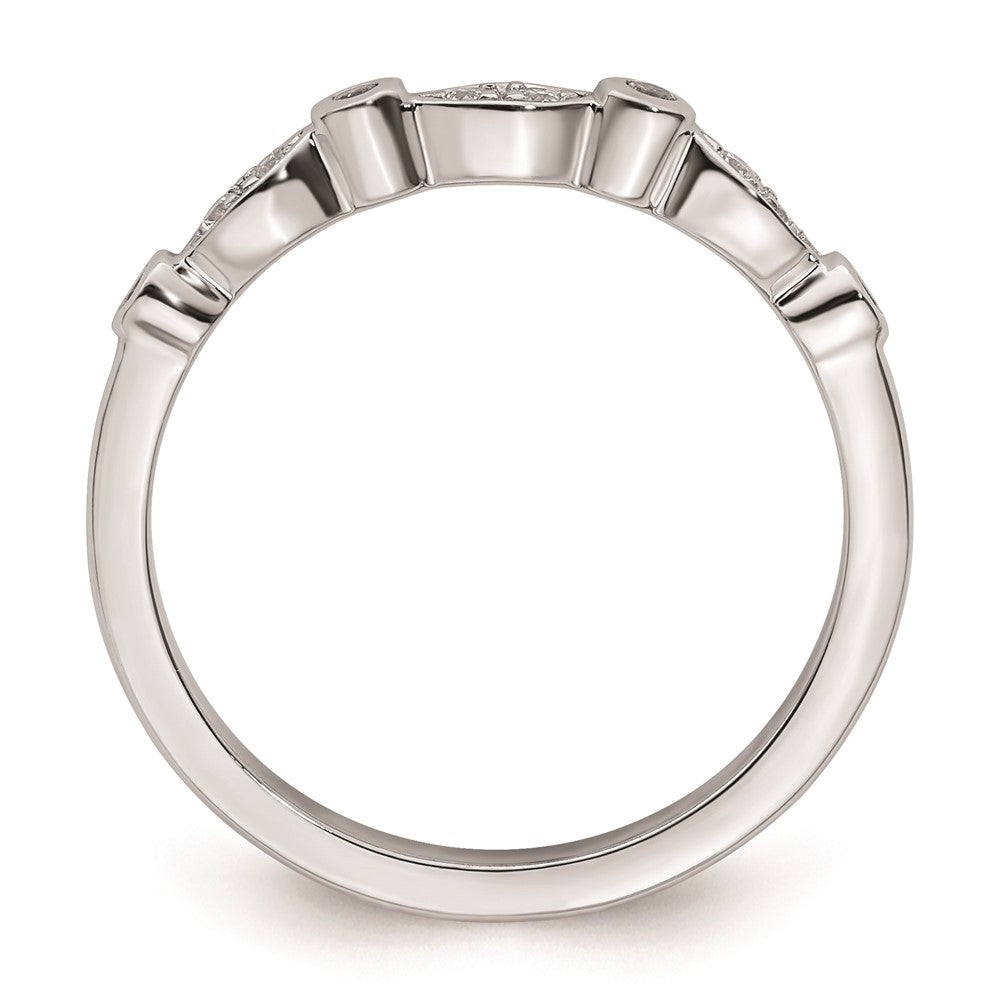 14K Weißgold Ehering mit natürlichen Diamanten, 0,12 ct