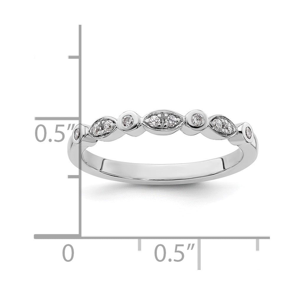 14K Weißgold Ehering mit natürlichen Diamanten, 0,12 ct