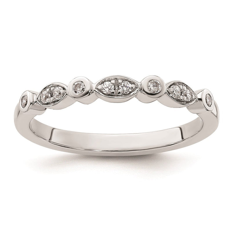 14K Weißgold Ehering mit natürlichen Diamanten