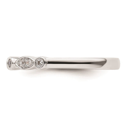 14K Weißgold Ehering mit natürlichen Diamanten