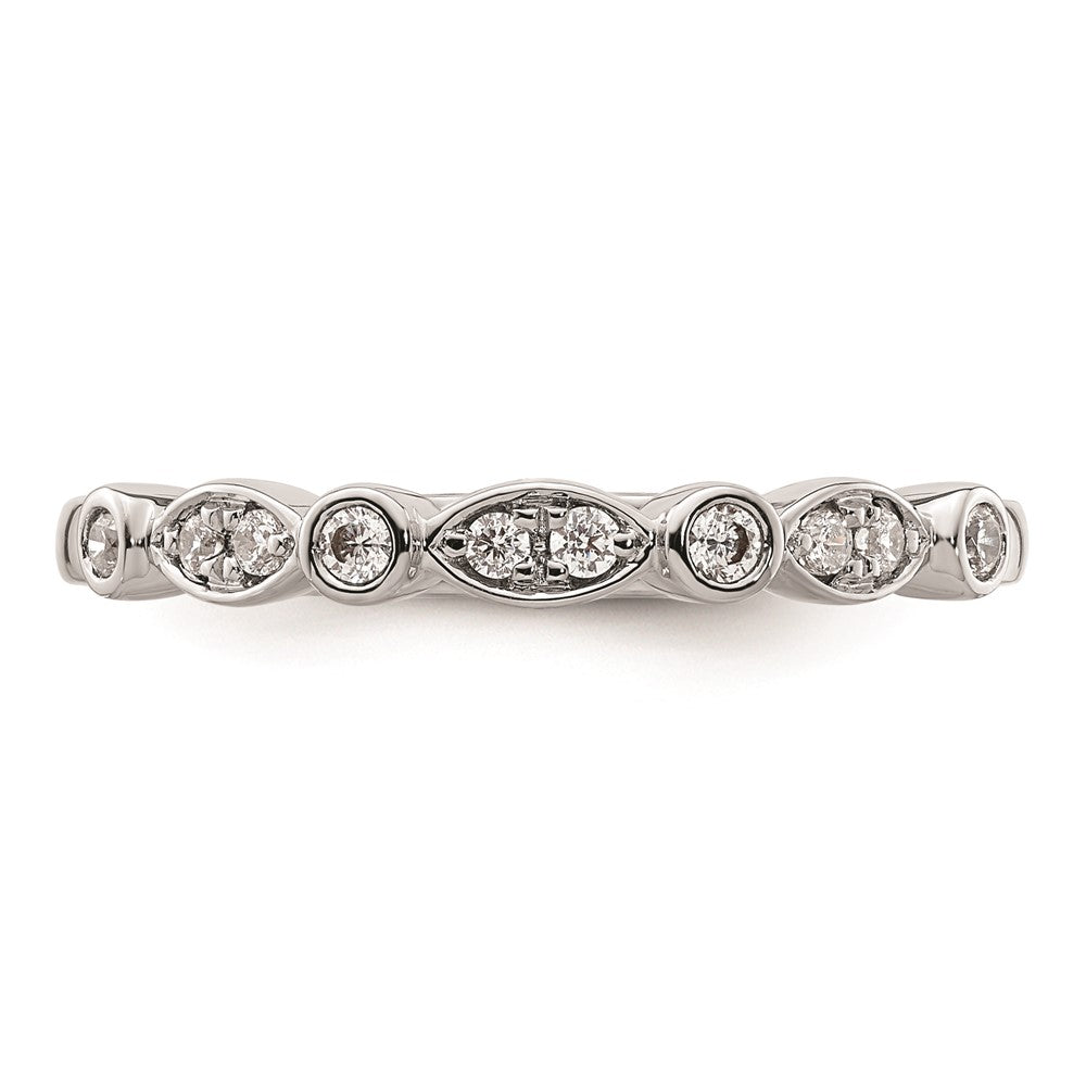14K Weißgold Ehering mit natürlichen Diamanten