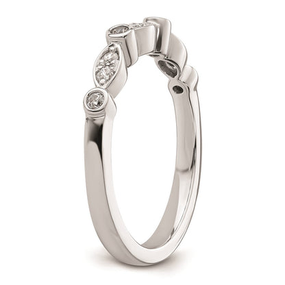 14K Weißgold Ehering mit natürlichen Diamanten