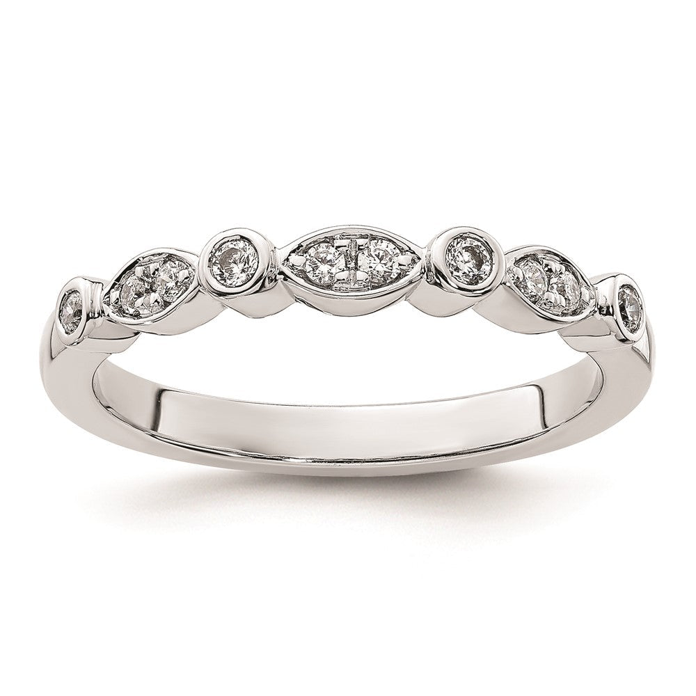 14K Weißgold Ehering mit natürlichen Diamanten