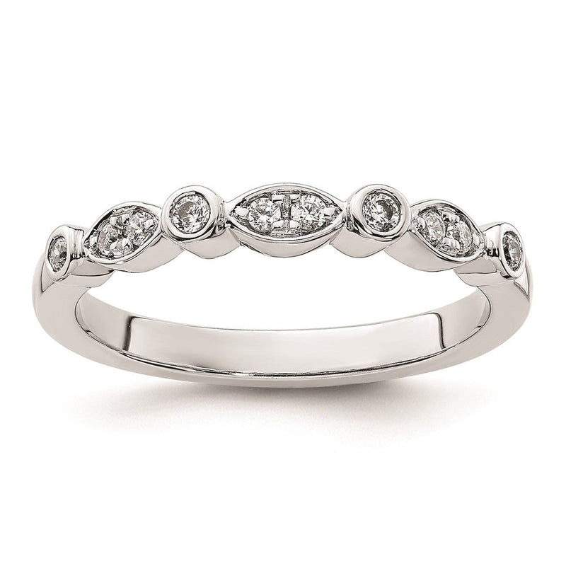 14K Weißgold Ehering mit natürlichen Diamanten