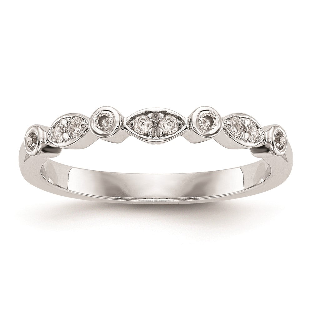 14K Weißgold Ehering mit natürlichen Diamanten