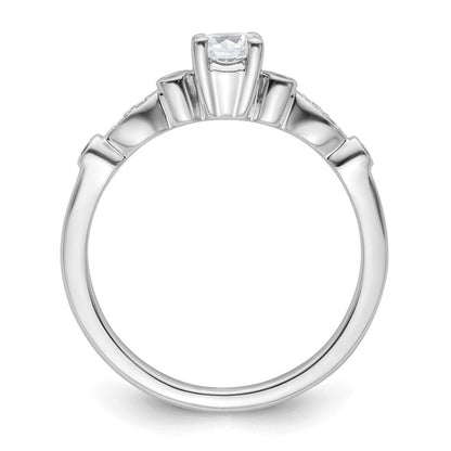 14K Weißgold Verlobungsring mit simuliertem Diamanten