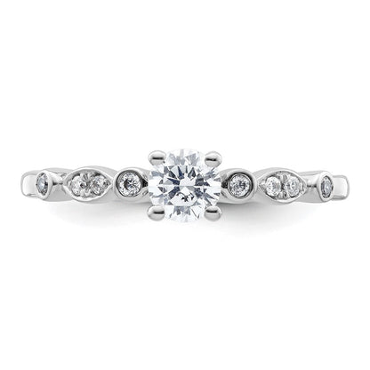 14K Weißgold Verlobungsring mit simuliertem Diamanten