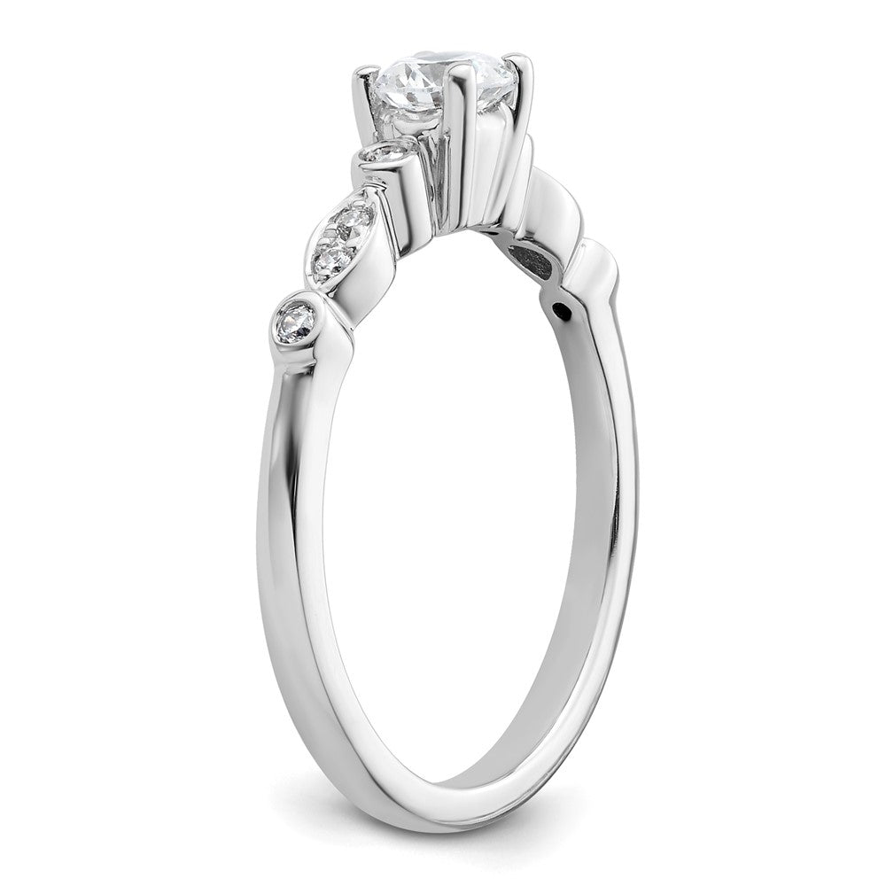14K Weißgold Verlobungsring mit simuliertem Diamanten