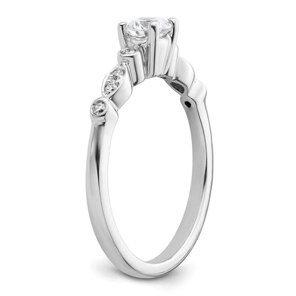 14K Weißgold Verlobungsring mit simuliertem Diamanten
