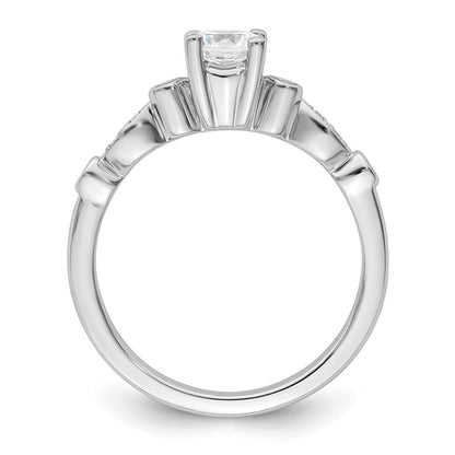14K Weißgold Verlobungsring mit simulierten Diamanten