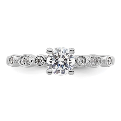 14K Weißgold Verlobungsring mit simulierten Diamanten