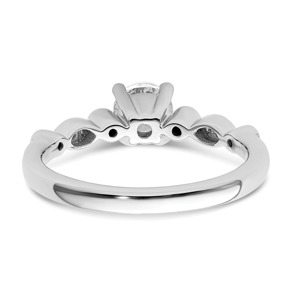 14K Weißgold Verlobungsring mit simulierten Diamanten