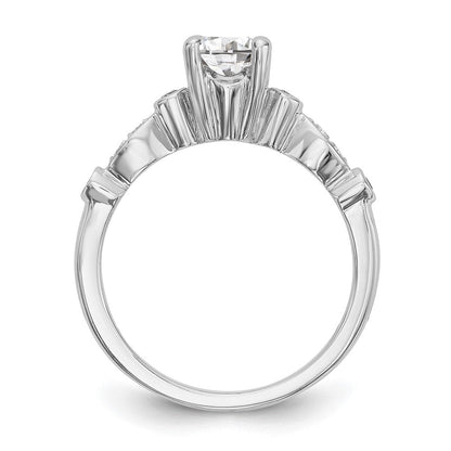 14K Weißgold Verlobungsring mit simuliertem Diamanten