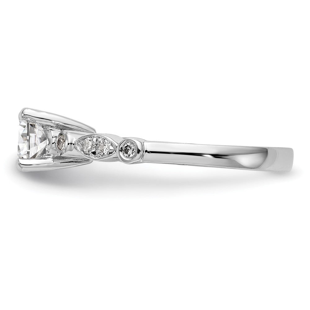 14K Weißgold Verlobungsring mit simuliertem Diamanten