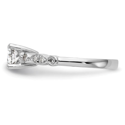 14K Weißgold Verlobungsring mit simuliertem Diamanten