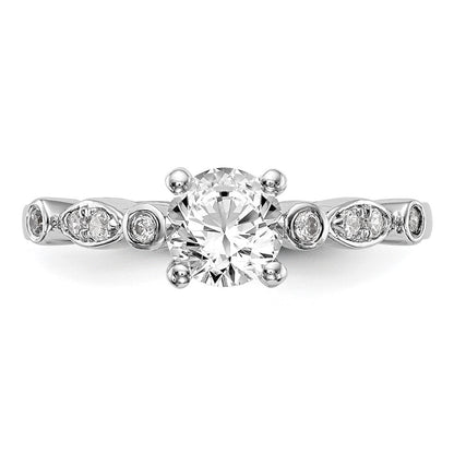 14K Weißgold Verlobungsring mit simuliertem Diamanten