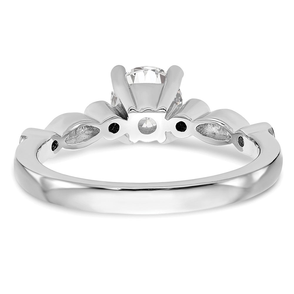 14K Weißgold Verlobungsring mit simuliertem Diamanten