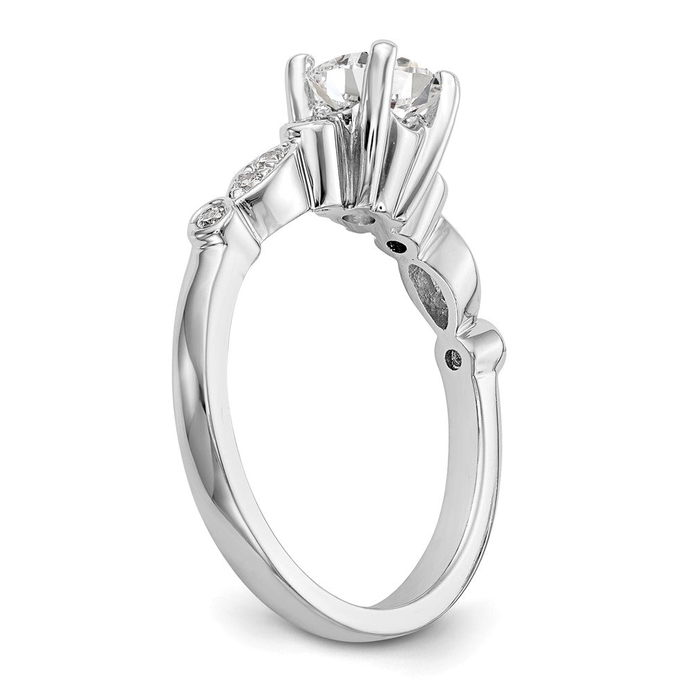 14K Weißgold Verlobungsring mit simuliertem Diamanten