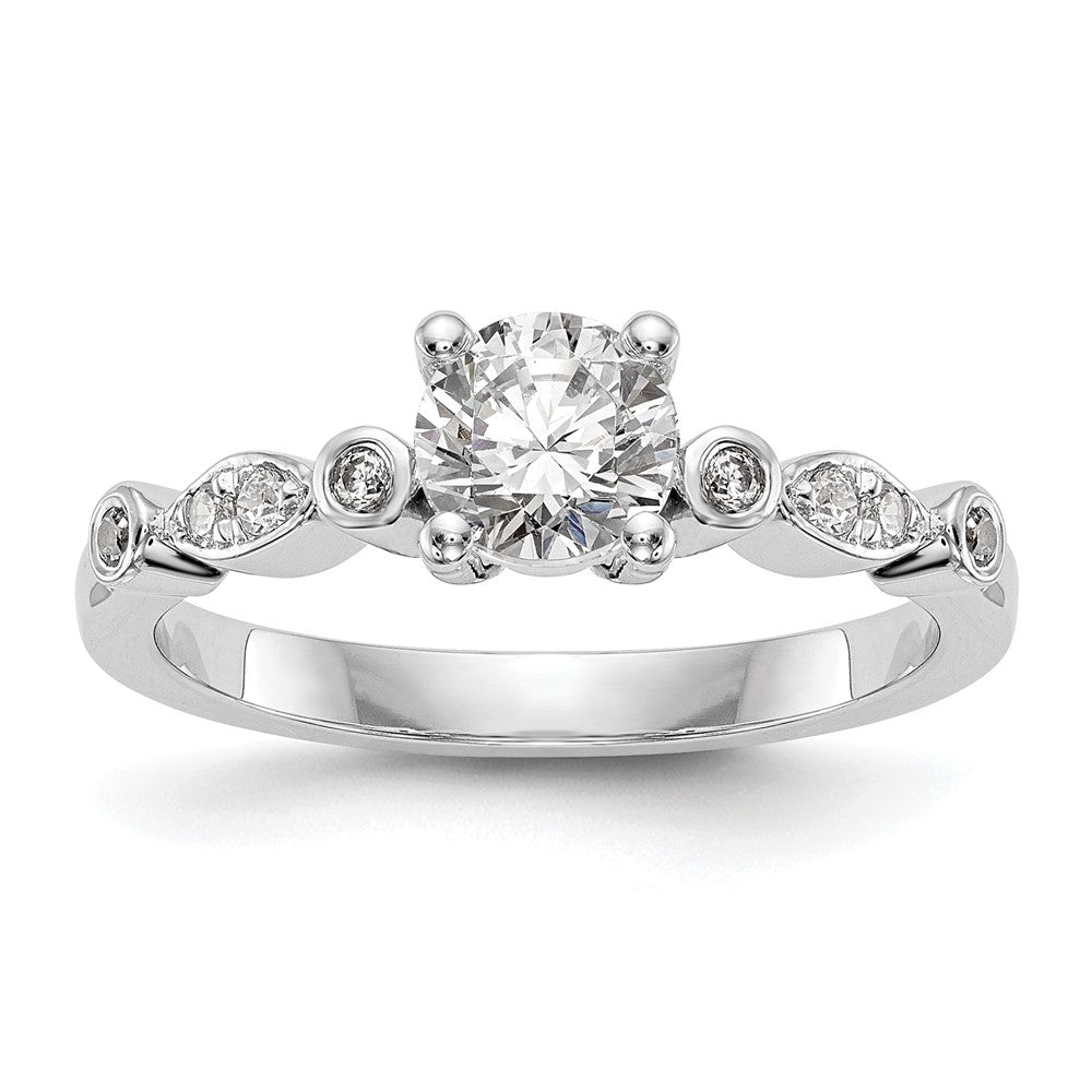 14K Weißgold Verlobungsring mit simuliertem Diamanten