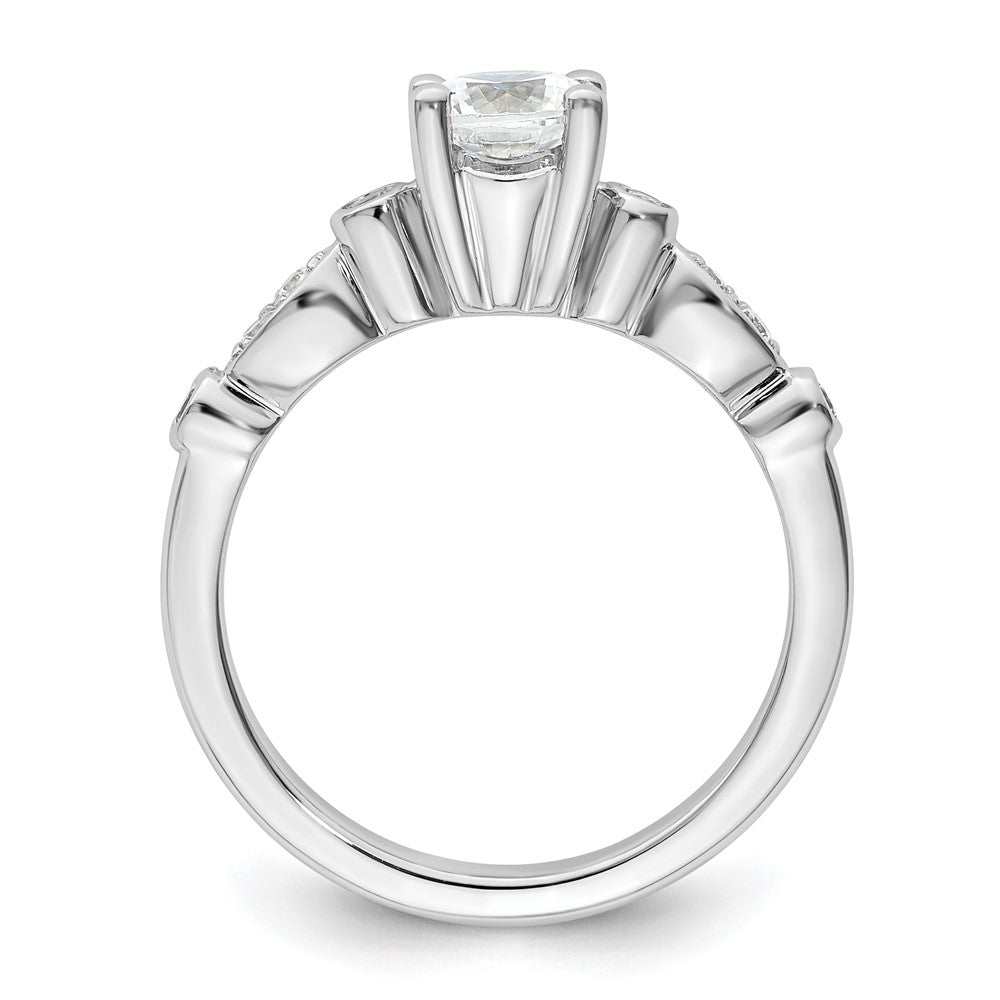 14K Weißgold Verlobungsring mit simuliertem Diamanten