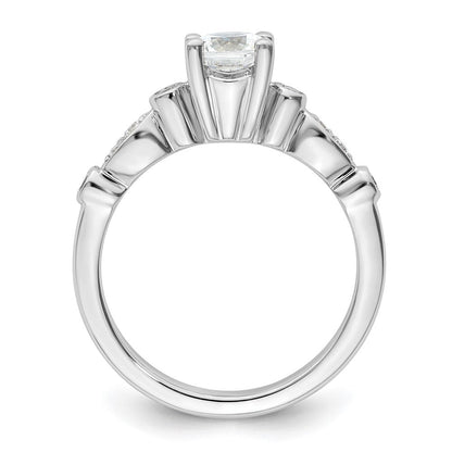 14K Weißgold Verlobungsring mit simuliertem Diamanten