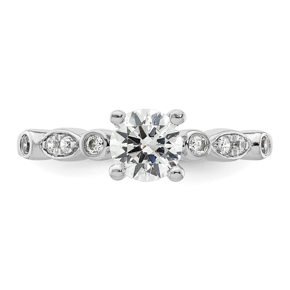 14K Weißgold Verlobungsring mit simuliertem Diamanten