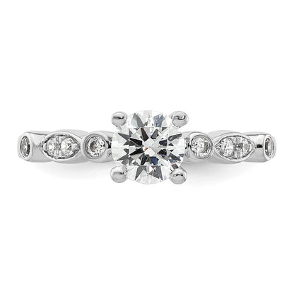 14K Weißgold Verlobungsring mit simuliertem Diamanten