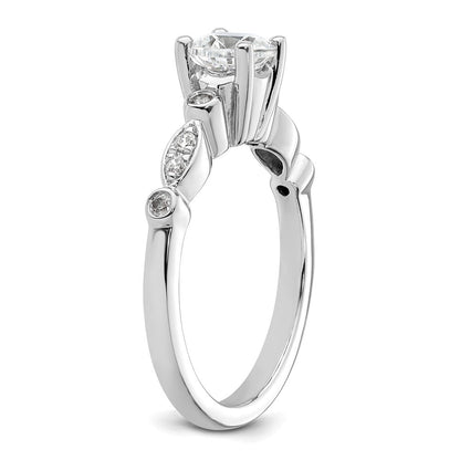 14K Weißgold Verlobungsring mit simuliertem Diamanten