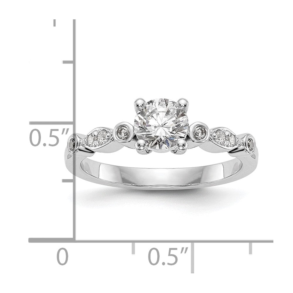 14K Weißgold Verlobungsring mit simuliertem Diamanten