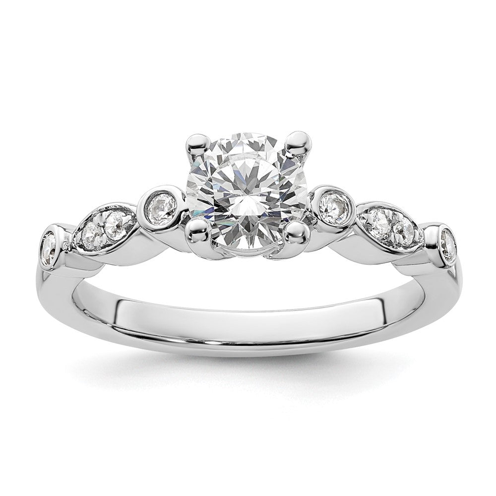 14K Weißgold Verlobungsring mit simuliertem Diamanten