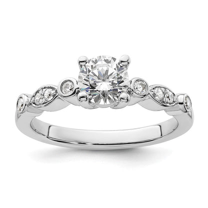14K Weißgold Verlobungsring mit simuliertem Diamanten