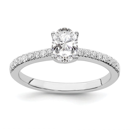 14K Weißgold True Origin 1/6 Karat Im Labor Gezüchtet Diamant Vs D E F Halbfassung Oval Verlobungsring