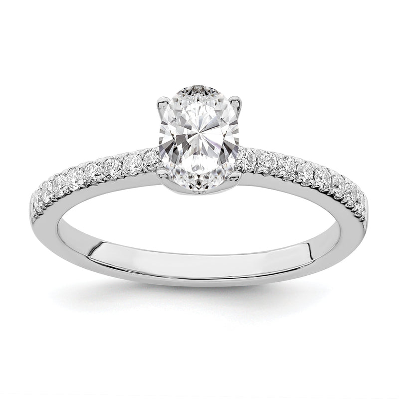 14K Weißgold True Origin 1/6 Karat Im Labor Gezüchtet Diamant Vs D E F Halbfassung Oval Verlobungsring
