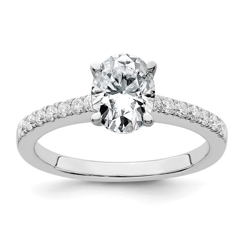 True Origin 14K Weißgold 1/4 Karat Im Labor Gezüchtet Diamant Vs+ F+ Halbfassung Oval Verlobungsring