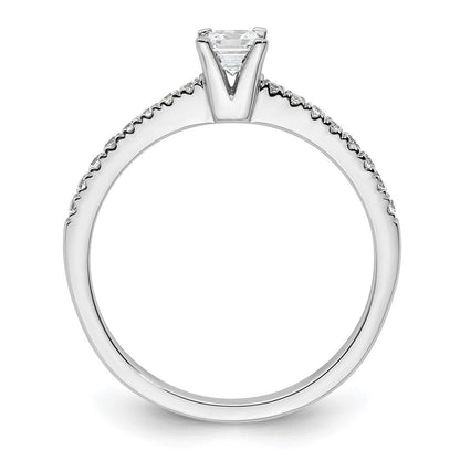 14K Weißgold Verlobungsring mit simuliertem Diamanten