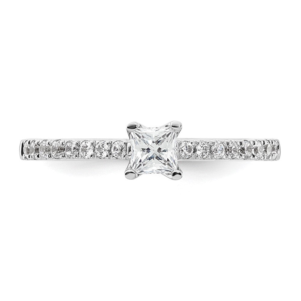 14K Weißgold Verlobungsring mit simuliertem Diamanten