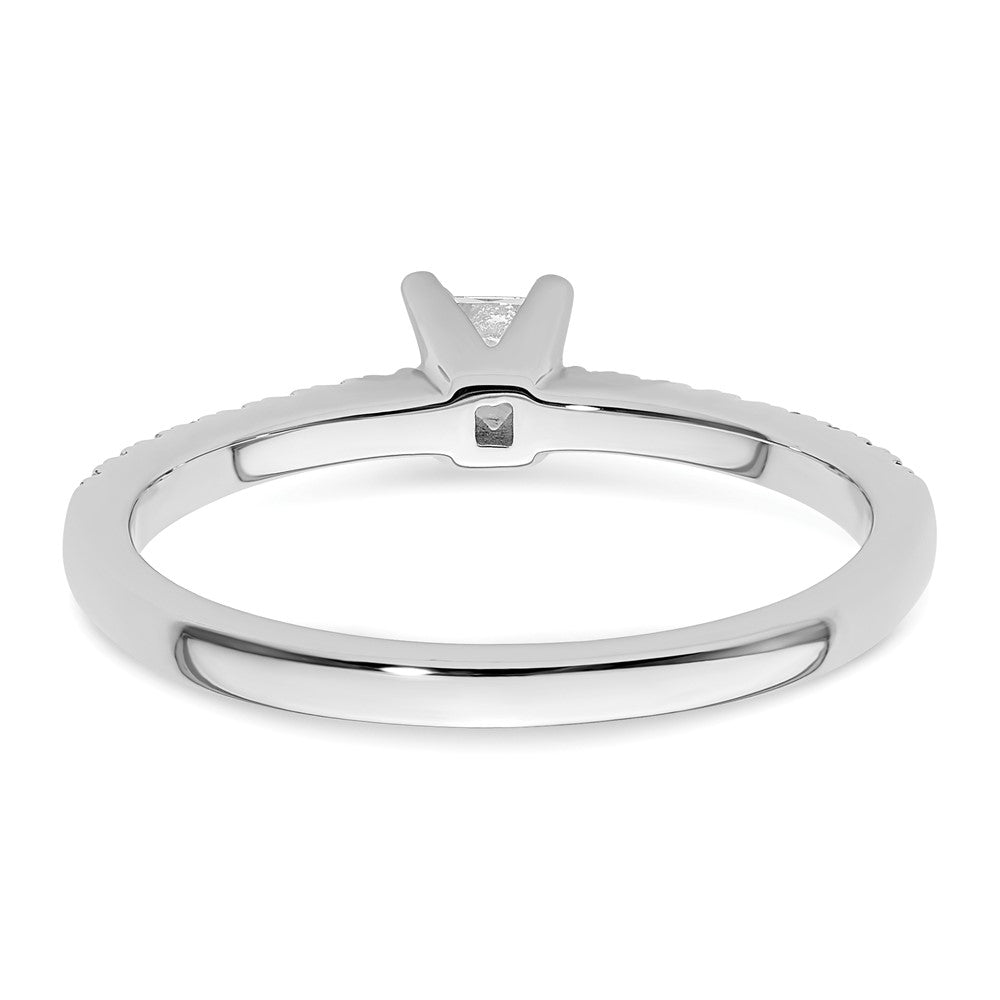 14K Weißgold Verlobungsring mit simuliertem Diamanten